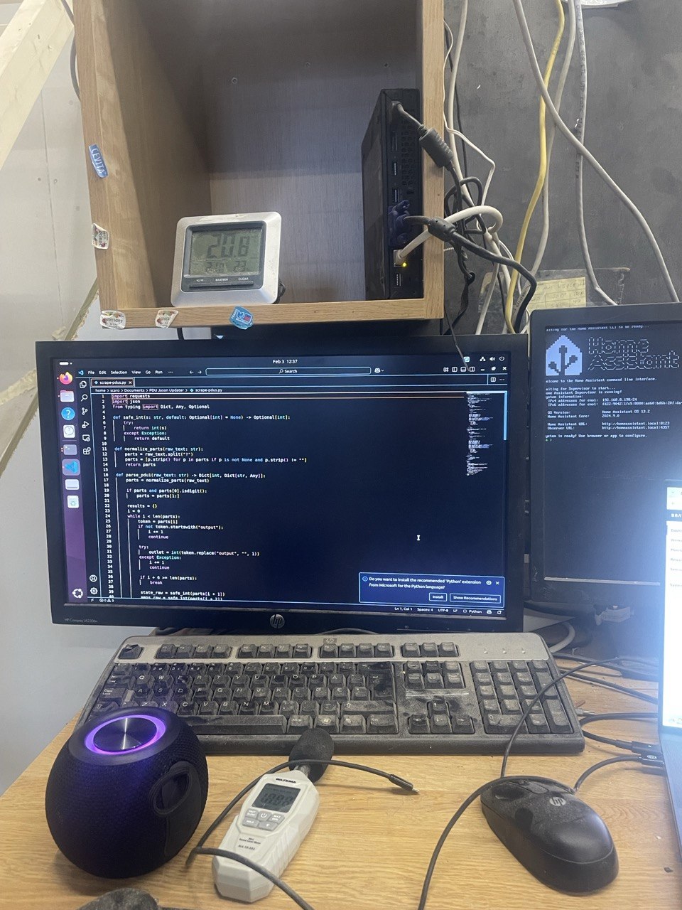 The monitoring desk running the facility's live dashboard
