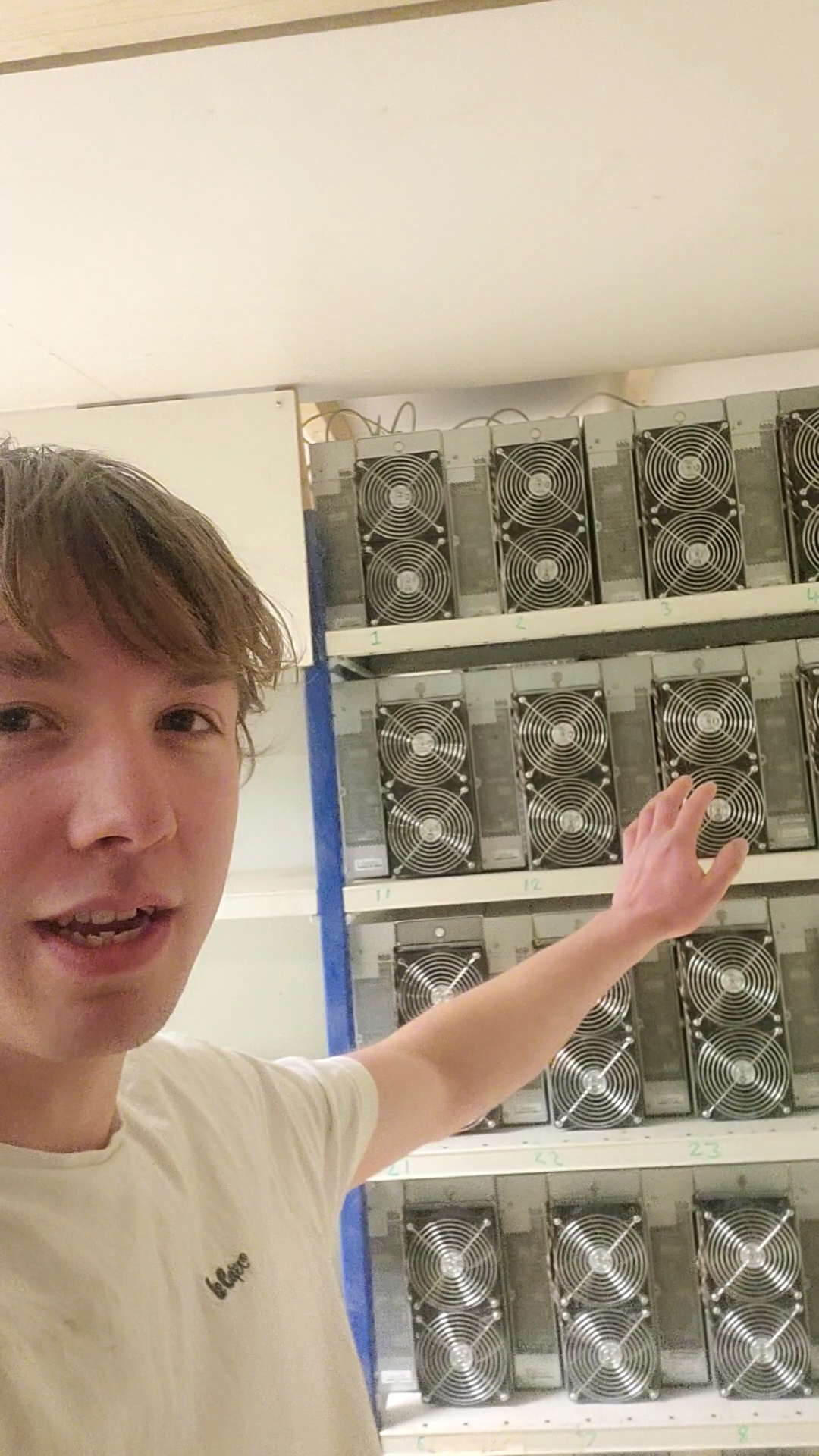 Oscar at the BlokBlok Energy miner racks